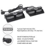 XRIDONSEN 2 in1 Dash Emergency Strobe Lights Interior Windshield Red Blue Warning Safety Flashing Police Lights Law Enforcement w/Suction Cups for Volunteer Vehicles, Trucks (2×7.16 inch, 16 LED) - Image 4