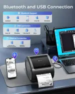 Phomemo Ethernet Thermal Label Printer 4x6, Bluetooth Shipping label printer for Small Business, Home, Office, 300DPI Wireless Thermal Printers Support Ethernet/Bluetooth/USB, Amazon, Ebay, Etsy, USPS - Image 7