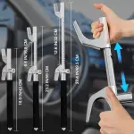 MONOJOY Steering Wheel Lock Universal Security Car Locks with Safety Hammer Heavy Duty Carro Wheel Locks Retractable Anti-Theft Prevention Device for Truck|SUV|Van Accessories, Black - Image 4