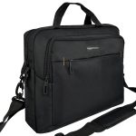 Amazon Basics Laptop Carrying Case with Shoulder Strap and Handle, Large Capacity, 15.6 in, Black