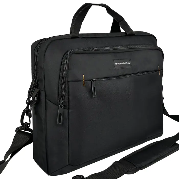 71wWjW7zTLL Amazon Basics Laptop Carrying Case with Shoulder Strap and Handle, Large Capacity, 15.6 in, Black - Image 1