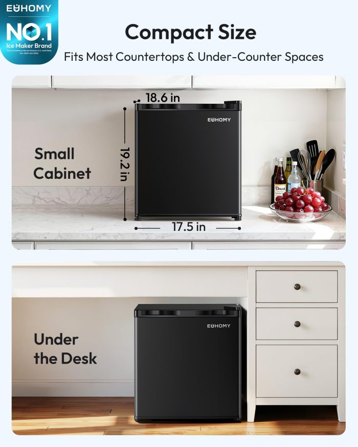 EUHOMY 1.1 Cubic Feet Mini Freezer, Countertop, Single Door Compact Upright Freezer with Reversible Door, Removable Shelves, Small freezer for Home/Dorms/Apartment/Office, New Black - Image 9