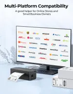 SVANTTO Bluetooth Thermal Label Printer, 4x6 Shipping Label Printer for Small Business, Compatible with iOS, Android, Windows, Mac, Amazon, Ebay, Shopify, USPS, UPS, Etsy, Black - Image 3