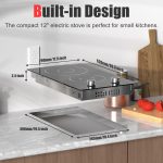 Karienvir 2 Burner Electric Cooktop, 12 Inch Countertop & Built-in Electrical Stovetop, 110V Electric Stove with Plug, Knob Control, 9 Power Level, 2000W(1400W+600W) - Image 2