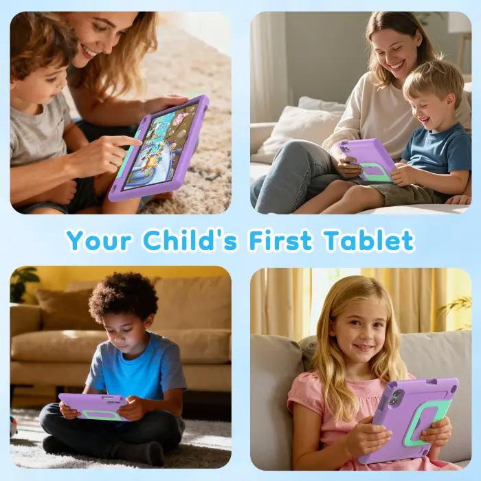 SHARECLOUD 10 inch Kids Tablet, Android Tablet for Kids, 24GB RAM 64GB ROM, 1TB Expandable, with EVA Case, Parental Control, 6600mAh Battery, Dual Camera, BT5.4, WiFi 6, Gift (Purple) - Image 2