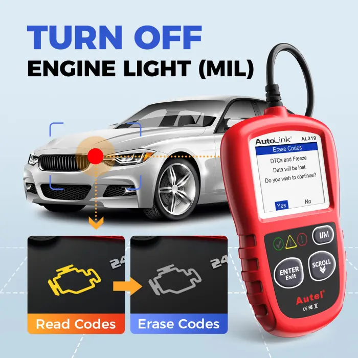 Autel Professional OBD2 Scanner AL319 Code Reader, Enhanced Check and Reset Engine Fault Code, Live Data, Freeze Frame, CAN Car Diagnostic Scan Tools for All OBDII Vehicles After 1996, 2026 Upgraded - Image 6
