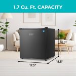 BLACK+DECKER 1.7 Cu. Ft. Compact Refrigerator, ENERGY STAR Certified, Single Door Mini Fridge with Chiller Compartment, Personal Fridge for Home or Dorm Room, R600a Refrigerant, BCRK17B, Black - Image 7