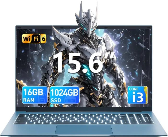 71znGZKobJL SGIN 15.6 Inch Laptop Computer, Win 11 Laptops with 16GB RAM 1024GB SSD, Core i3 CPU(Up to 3.9GHz), Backlit Keyboard, 53.2WH Battery, WiFi 6, IPS FHD Display, 180° Viewing, HDMI, Type-C - Image 1