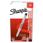 Sharpie Permanent Markers Ultra Fine Tip Markers Set Quick Drying And Fade Resistant Artist Marker For Wood Plastic Paper Metal And More Drawing Coloring And Poster Marker Black 12 Count