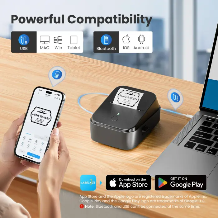 ETIKEZ PM260 Label Maker Machine with Tape, 2 Inch Label Tape Maker Bluetooth Label Printer, Inkless Portable Label Maker for Home, Kitchen, School, Office Organization, Black - Image 8