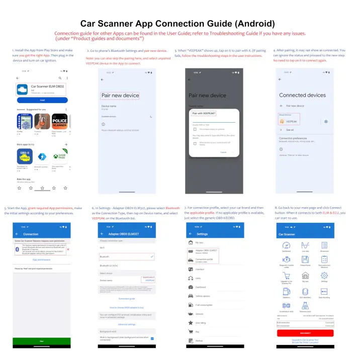 Veepeak OBDCheck BLE+ Bluetooth OBD II Scanner for iOS & Android, Car Check Engine Code Reader Wireless OBD Diagnostic Scan Tool - Image 3