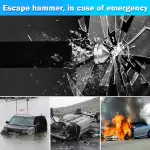 MONOJOY Steering Wheel Lock Universal Security Car Locks with Safety Hammer Heavy Duty Carro Wheel Locks Retractable Anti-Theft Prevention Device for Truck|SUV|Van Accessories, Black - Image 5