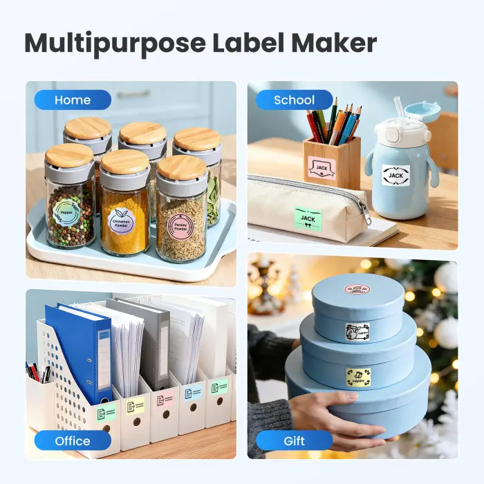 ETIKEZ PM260 Label Maker Machine with Tape, 2 Inch Label Tape Maker Bluetooth Label Printer, Inkless Portable Label Maker for Home, Kitchen, School, Office Organization, Black - Image 2