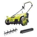 Sun Joe AJ805E Electric Dethatcher and Scarifier | 15-Inch | 13-Amp | 5-Position Height Adjustment | Removable 13.2-Gal Collection Bag (Renewed)