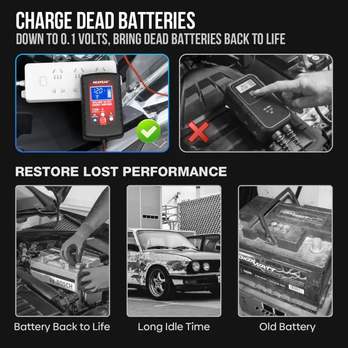 2-Pack Smart Fully Automatic 6V 12V Battery Charger Maintainer for Car, Marine, Motorcycle, Lawn Mower - Image 7