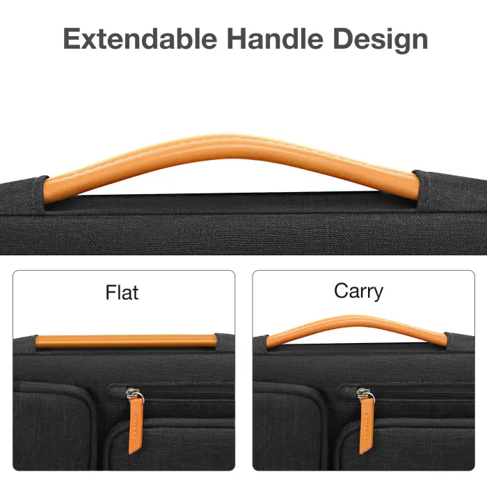 MOSISO 360 Protective Laptop Case 16 inch, 15-15.6 inch Laptop Sleeve Compatible with MacBook Pro 16, HP, Acer, Dell, Lenovo, ASUS, Side Open Carrying Case with 4 Zipper Pockets&Handle, Black - Image 4