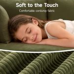 2025 New 108" Cloud Couch Sectional, Modular Sectional Sofa with L-Shaped Chaise, Deep Seat Sectional Modular Couch for Living Room, No Assembly Required (Green, Chaise Ottoman) - Image 2