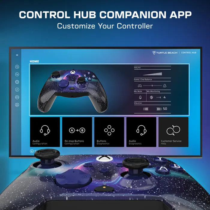 Turtle Beach Rematch Advanced Wired Gaming Controller for Xbox & PC – Lenticular, Multi-Design, Remappable Buttons, Hall-Effect Hair Triggers, 8ft Cable, Officially Licensed by Xbox – Dark Cosmos - Image 4