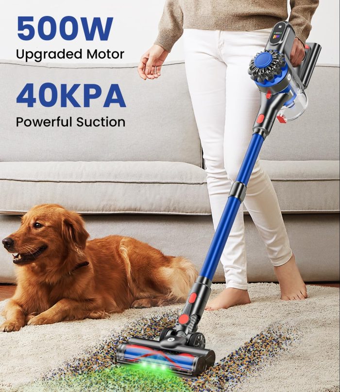 KARDV Cordless Vacuum Cleaner, 500W/40Kpa Vacuum Cleaners for Home, 60Mins Stick Vacuum with LED Display, Anti-Tangle & Wall Mount Charging, 8 in 1 Lightweight Vacuum for Hard Floors Carpet Pet Hair - Image 8
