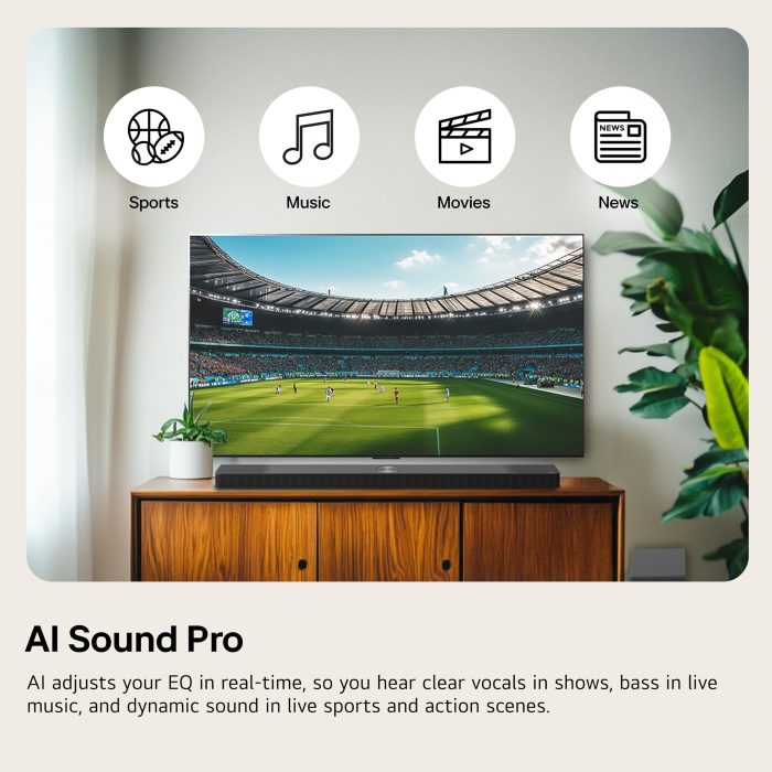 LG Soundbar with AI Sound Pro for Clear Vocals & Seamless TV Control - Image 6