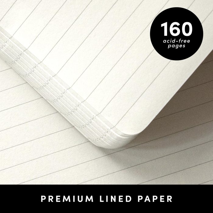 PAPERAGE Lined Journal Notebook, (Black), 160 Pages, Medium 5.6 in x 8 in - 100 GSM Thick Paper – Hardcover Journaling Notebook for Work, School & Note Taking - Image 6