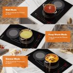 Empava Double/Dual Induction Cooktop 2 Burner, Shatter-proof Flat Glass Top, Bridge-SYNC, 3 Preset Modes, Bulit-in/Countertop, 110~120 Volt Plug in Electric Stove for Kitchen, RV, Outdoor Camping - Image 5