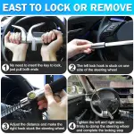 MONOJOY Steering Wheel Lock Universal Security Car Locks with Safety Hammer Heavy Duty Carro Wheel Locks Retractable Anti-Theft Prevention Device for Truck|SUV|Van Accessories, Black - Image 6