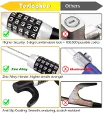 Tevlaphee Steering Wheel Lock, Car Lock Anti Theft Keyless Extendable Retractable Password 5 Coded Combination Lock, Heavy Duty Universal Fit (Black) - Image 4