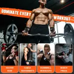 Weight Lifting Straps with D Rings, 2 In 1 Heavy Duty Gym Wrist Straps for Men, 8mm Neoprene Padded Non-Slip Lifting Wrist Straps for Weightlifting, Deadlifting, Cable Machine Workouts & Pull-Ups - Image 2