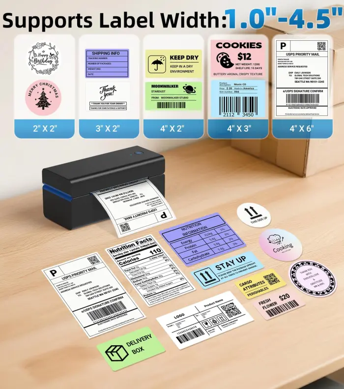 ORGSTA Bluetooth Thermal Shipping Label Printer T001-Plus Wireless 4x6 Shipping Label Printer for Small Business Support Android iPhone & Windows Widely Used for Amazon, Ebay, Shopify, Etsy, USPS - Image 7