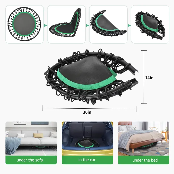 Wonlink 40" Rebounder Trampoline for Adults with Bungee Cords Portable Fitness Exercise Mini Trampoline, Small Rebounder Indoor/Outdoor, Silent Workout Equipment Max Load 450lbs - Image 3