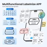 ETIKEZ PM260 Label Maker Machine with Tape, 2 Inch Label Tape Maker Bluetooth Label Printer, Inkless Portable Label Maker for Home, Kitchen, School, Office Organization, Black - Image 7