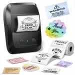 Memoking Label Maker Machine with Tape,Address Barcode Label Printer with 2000 Icons & 300 Fonts,Bluetooth Thermal Printer Memory Modules for Small Business,Home,School,Logo,Mailing,Bakery,Retail