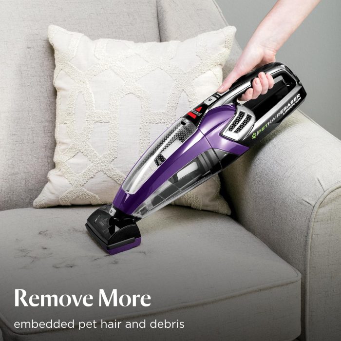 BISSELL Pet Hair Eraser Cordless Hand Vacuum, Lithium Ion, Home, Auto, and Pet Vacuum, Easy-Empty Dirt Bin, Upholstery Tool, Brush Tool, and Crevice Tool Included, 2390A - Image 6