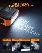 OXILAM Jump Starter 6000A for All Gas/12L Diesel, Car Battery Jumper Starter Portable, 12V Lithium Jump Box with Jumper Cables, LED Display, LED Light, Power Bank with USB, Type C Port - Image 2