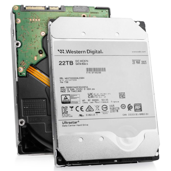 Western Digital Ultrastar DC HC570 WUH722222ALE604 0F48290 22TB 7.2K RPM SATA 6Gb/s 512e 3.5in Enterprise Hard Drive (Renewed) - Image 1