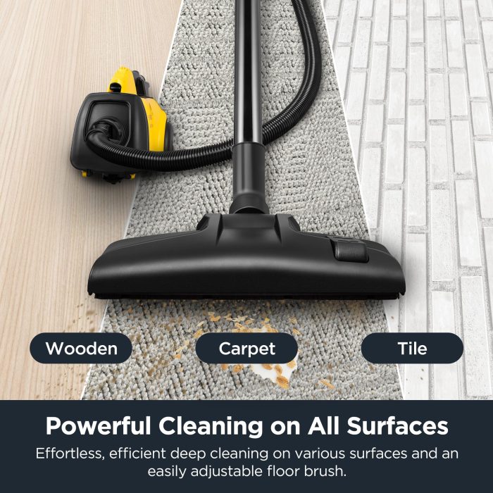 Eureka 3670M Canister Cleaner, Lightweight Powerful Vacuum for Carpets and Hard floors, w/ 5bags,Yellow - Image 4