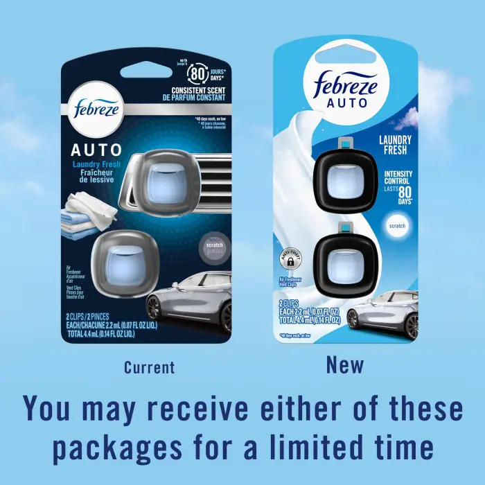 Febreze Car Air Freshener Vent Clip Laundry Fresh Scent, .07 oz. Car Vent Clip, Pack of 4 - Image 5
