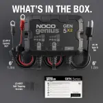 NOCO Genius GEN5X2: 2-Bank, 10A Onboard Battery Charger - 5A Per Bank, 12V Waterproof Marine Charger with Overcharge Protection & Temperature Compensation – for Lead-Acid & Lithium Batteries - Image 4