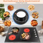 Electric Cooktop 30 Inch Hobsir, 4 Burner Electric Stove Top 6700W, Knob Control Built in Cook top, 30" Electric Stove Top Burner with Glass Protection Metal Frame, Double-ring burner, 220-240v - Image 6