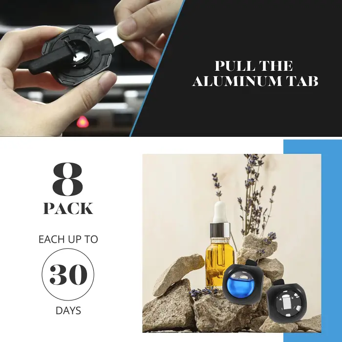 DRIVEJOY Car Air Freshener Vent Clips, 8 PK, 6 Ocean, 2 New Car Scent, Long Lasting Air Fresheners for Men & Women, Up to 240 Days, Odor Eliminator - Image 5