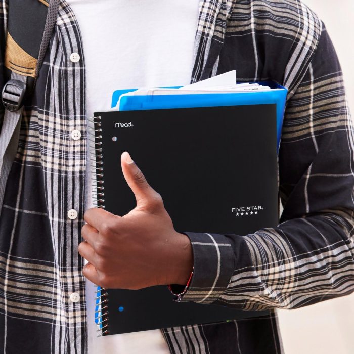 Five Star Spiral Notebook + Study App, 5 Subject, College Ruled Paper, 8-1/2" x 11", 200 Sheets, Fights Ink Bleed, Water Resistant Cover, Black (72081) - Image 3