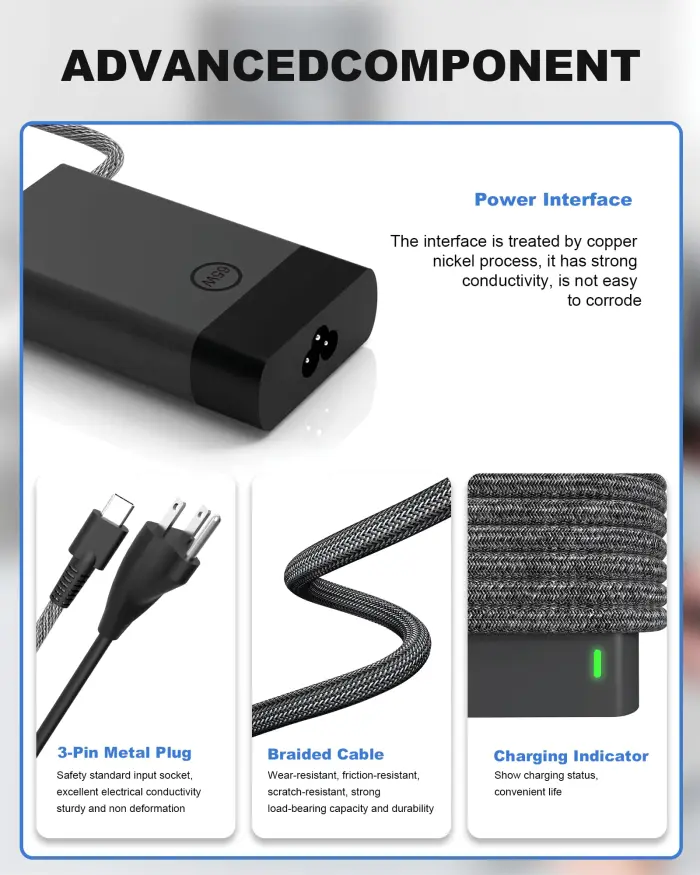 STJJNNWI 65W USB Type C Laptop Charger Compatible with HP Envy x360, EliteBook 840, Spectre x360, Zbook Firefly, Omnibook, ProBook, Chromebook, Elite x2 USBC Computer AC Power Cord - Image 6