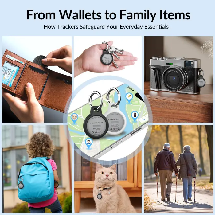 Air Tracker Tag (4 Pack) - Apple MFi Certified & IP67 Waterproof | Works with Apple Find My Network (iOS) to Track Keys, Wallet, Luggage & More - Image 6