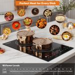 Empava Double/Dual Induction Cooktop 2 Burner, Shatter-proof Flat Glass Top, Bridge-SYNC, 3 Preset Modes, Bulit-in/Countertop, 110~120 Volt Plug in Electric Stove for Kitchen, RV, Outdoor Camping - Image 4