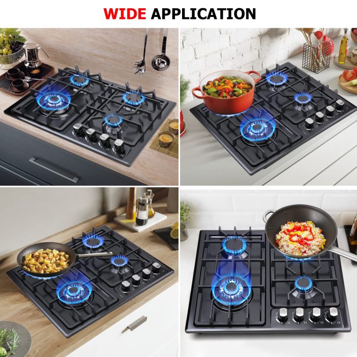 FORIMO Gas Cooktop 22Inch，Built in Gas Cooktop 4 Burners Stainless Steel Stove with NG/LPG Conversion Kit Thermocouple Protection and Easy to Clean - Image 2