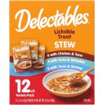 Hartz Delectables Stew Lickable Wet Cat Treats for Adult & Senior Cats, Variety Pack, 1.4 Ounce (Pack of 12)