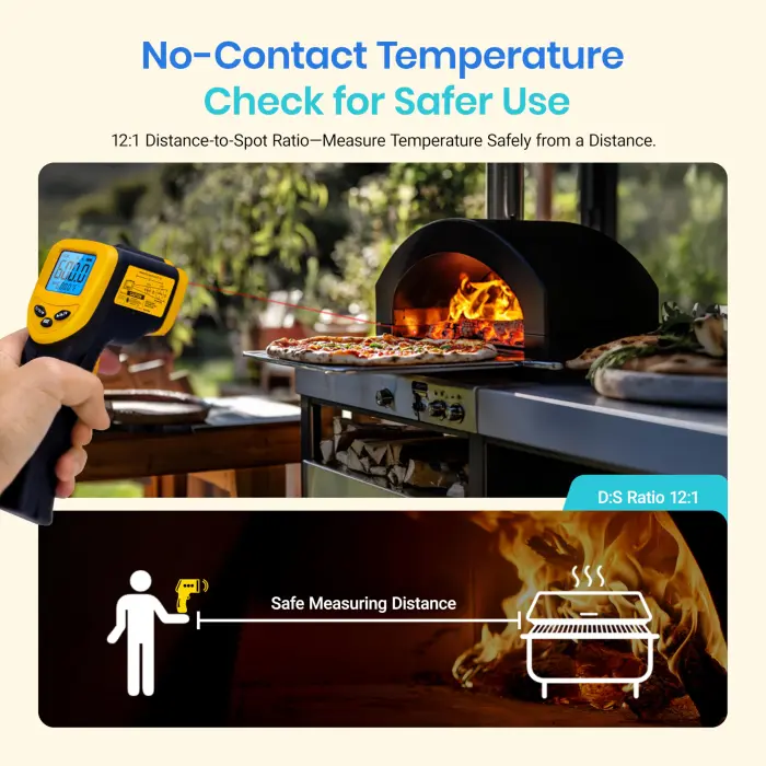 Etekcity Infrared Thermometer Laser Temperature Gun 774, Meat Food Candy Oven Thermometer for Griddle Accessories, Heat Gun for Cooking Refrigerator Tools, Adjustable Emissivity & Max Measure, Yellow - Image 8