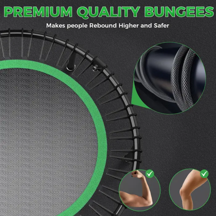 Wonlink 40" Rebounder Trampoline for Adults with Bungee Cords Portable Fitness Exercise Mini Trampoline, Small Rebounder Indoor/Outdoor, Silent Workout Equipment Max Load 450lbs - Image 6