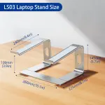 BESIGN LS03 Aluminum Laptop Stand, Ergonomic Detachable Computer Stand, Notebook Riser Compatible with Air, Pro, Dell, HP, Lenovo More 10-15.6" Laptops, Silver - Image 7